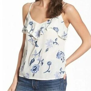 Lush White and Blue Floral Camisole
